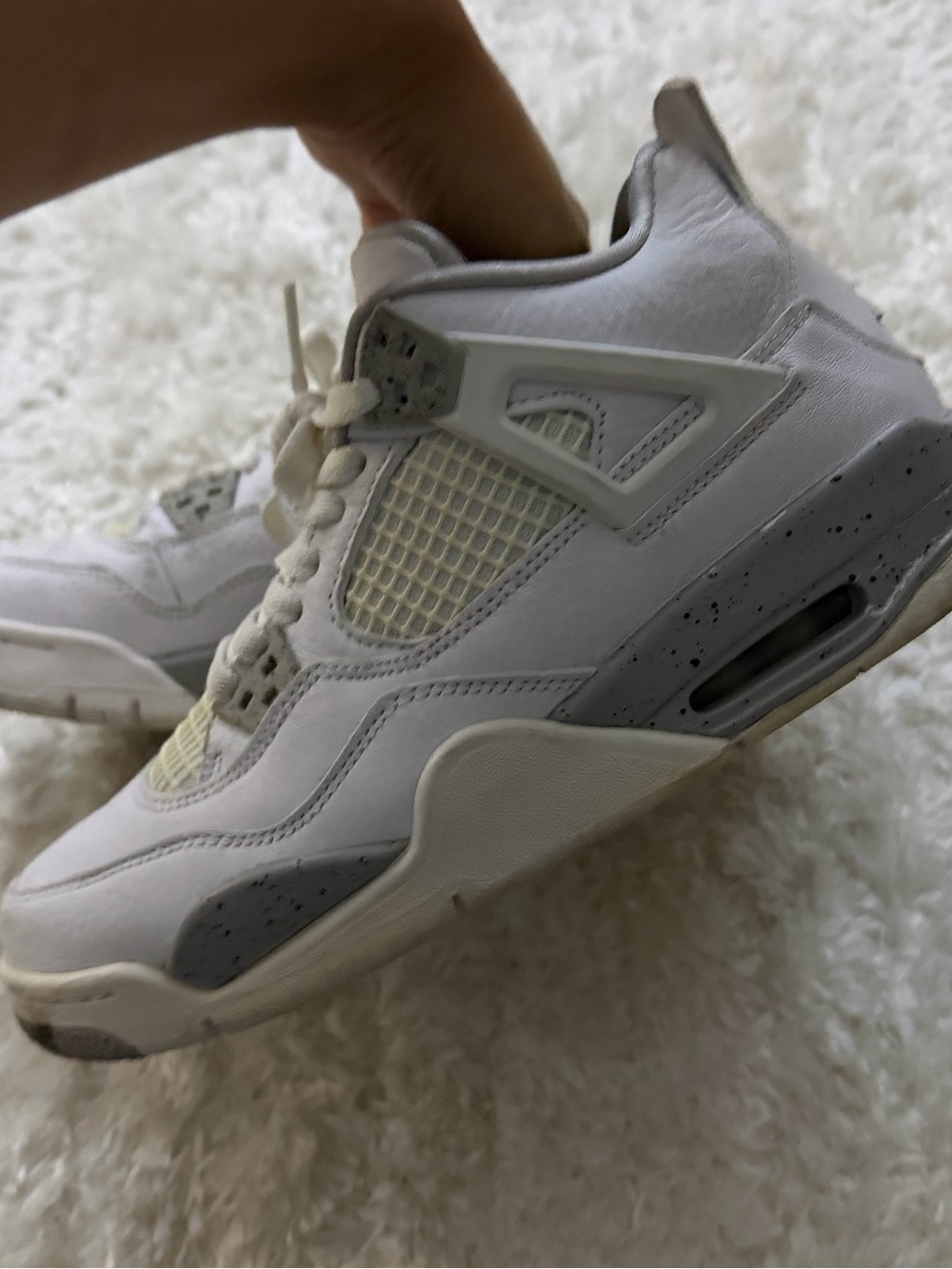 Men's White and Light Gray Athletic Sneakers